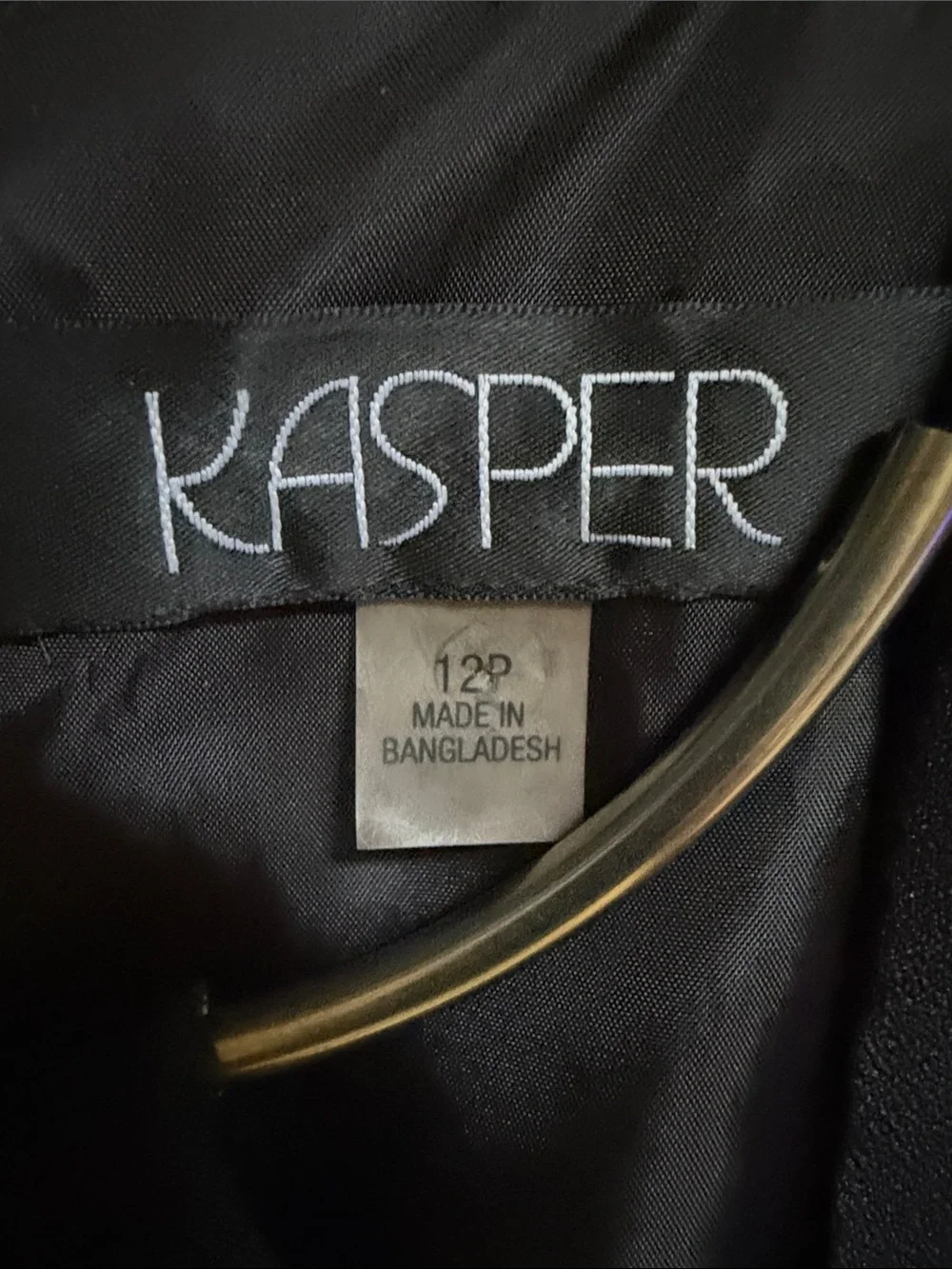 Kasper Black Sleeveless Sheath Dress with Gold Neck Accent